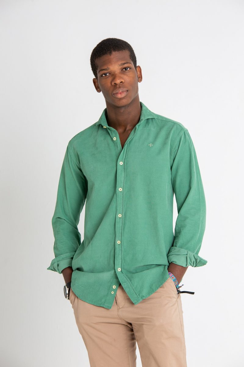 Camisa micropana verde oriented
