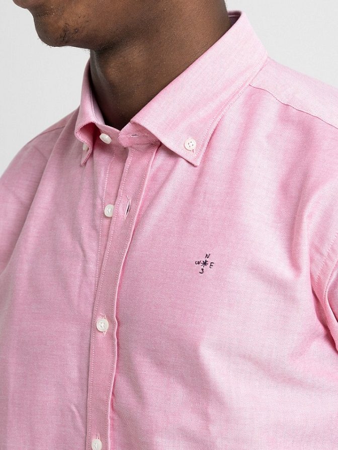 camisa oxford rosa oriented algodón 100%