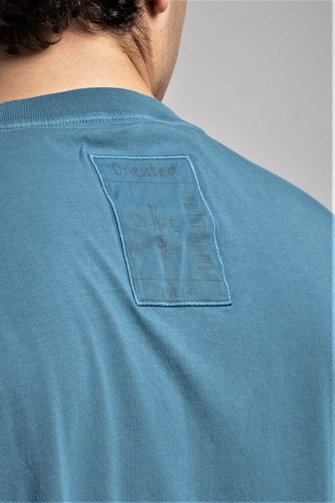 Camiseta azul 100% algodón calidad