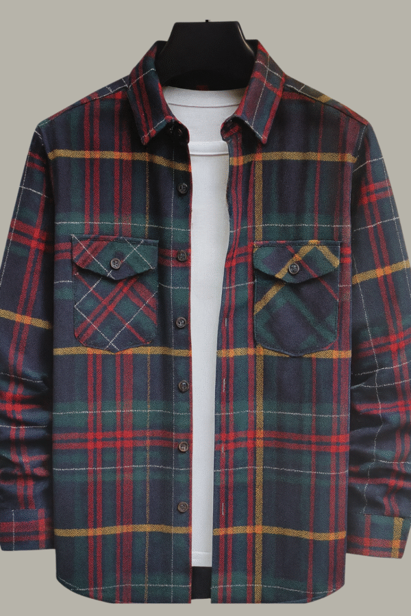 Camisa Cuadros Franela Verde y Roja